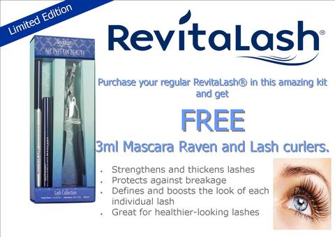 Limited Edition Revitalsh kit – Get your FREE Revitalash mascara and lash curlers with every Revitalash whilst stocks last